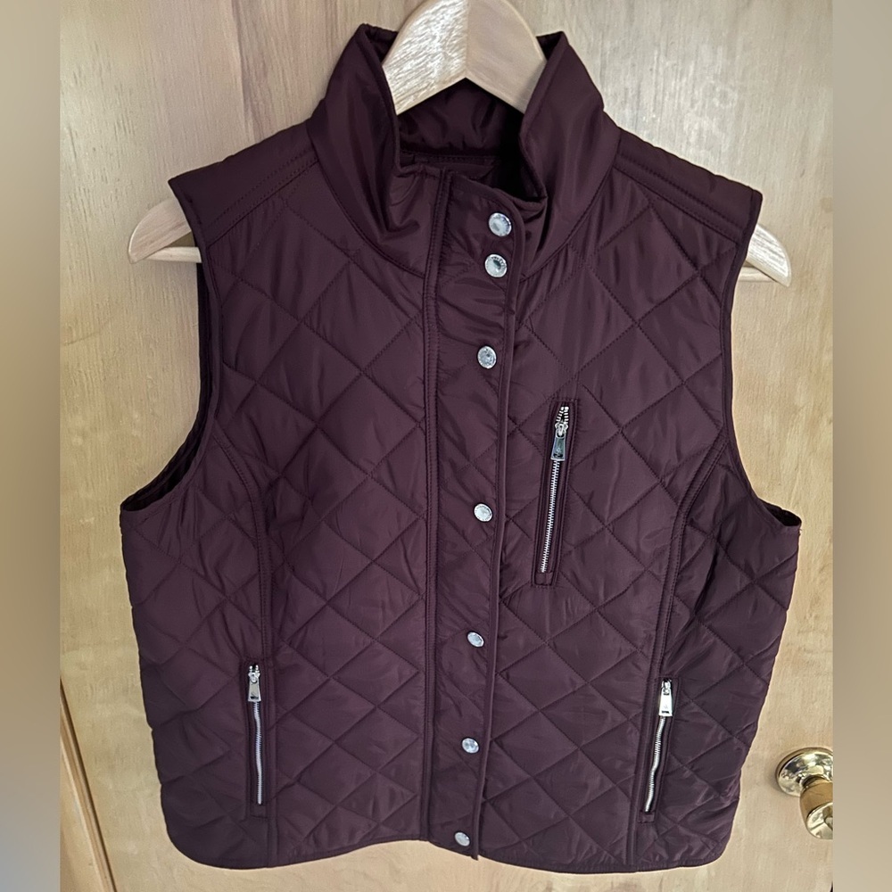 Women’s Ralph Lauren Women’s Wine Color Quilted Vest, Sz. PL (*PETITE LRG*) NWOT